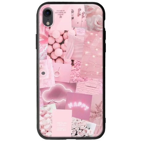 Aesthetic Pink iPhone XR Groove TPU (Tempered Glass και TPU)