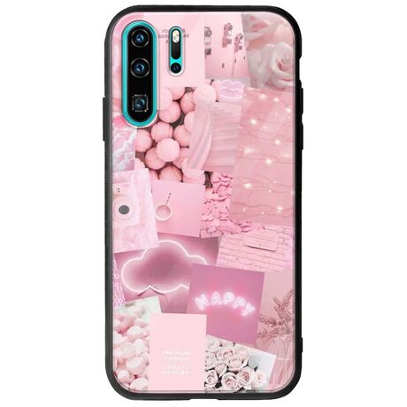 Aesthetic Pink Huawei P30 Pro Groove TPU (Tempered Glass και TPU)