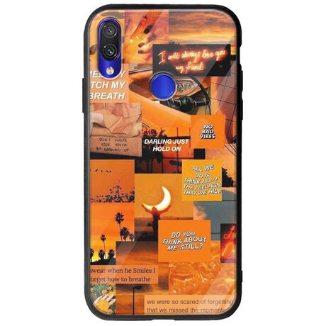 Aesthetic Orange Xiaomi Redmi Note 7 Groove TPU (Tempered Glass και TPU)