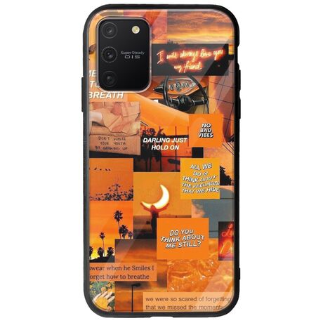 Aesthetic Orange Samsung Galaxy S10 Lite Groove TPU (Tempered Glass και TPU)