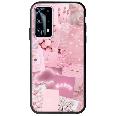 Aesthetic Pink Huawei P40 Groove TPU (Tempered Glass και TPU)