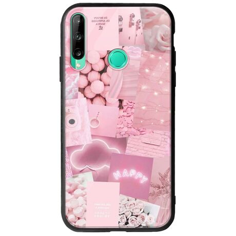 Aesthetic Pink Huawei P40 Lite E Groove TPU (Tempered Glass και TPU)