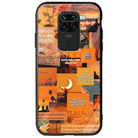 Aesthetic Orange Xiaomi Redmi Note 9 Groove TPU (Tempered Glass και TPU)