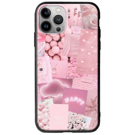 Aesthetic Pink iPhone 12 Pro Max Groove TPU (Tempered Glass και TPU)