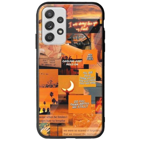 Aesthetic Orange Samsung Galaxy A32 5G Groove TPU (Tempered Glass και TPU)