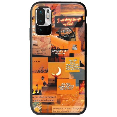 Aesthetic Orange Xiaomi Redmi Note 10 5G Groove TPU (Tempered Glass και TPU)