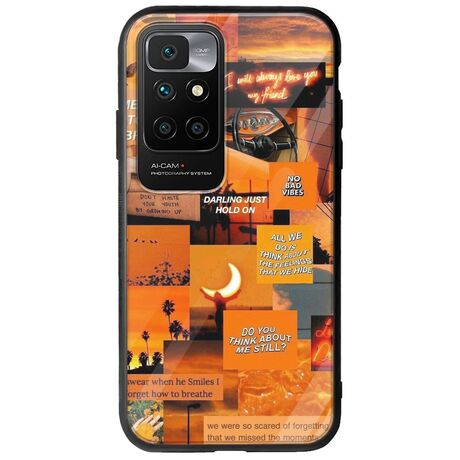 Aesthetic Orange Xiaomi Redmi 10 Groove TPU (Tempered Glass και TPU)