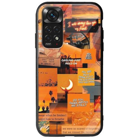 Aesthetic Orange Xiaomi Redmi Note 11 / 11s Groove TPU (Tempered Glass και TPU)