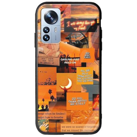 Aesthetic Orange Xiaomi 12 Pro Groove TPU (Tempered Glass και TPU)