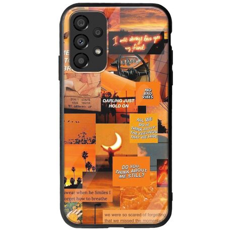Aesthetic Orange Samsung Galaxy A13 4G Groove TPU (Tempered Glass και TPU)