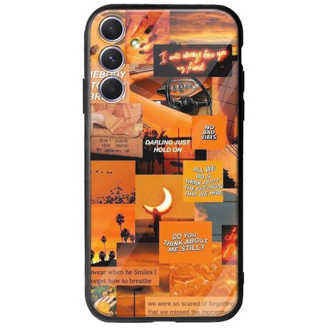 Aesthetic Orange Samsung Galaxy A54 5G Groove TPU (Tempered Glass και TPU)