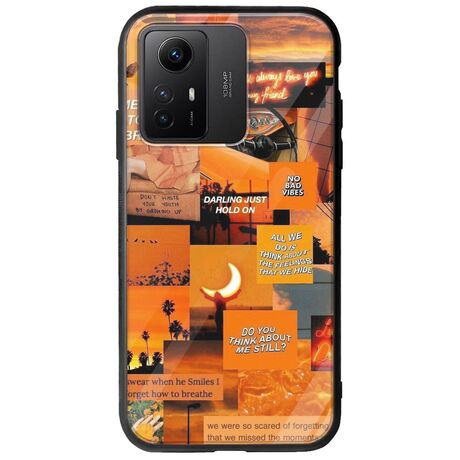 Aesthetic Orange Xiaomi Redmi Note 12S Groove TPU (Tempered Glass και TPU)