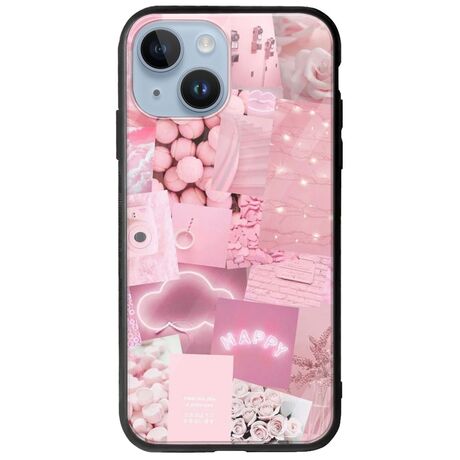Aesthetic Pink iPhone 15 Groove TPU (Tempered Glass και TPU)