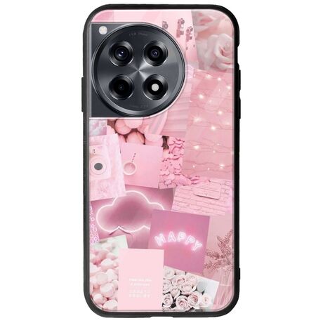 Aesthetic Pink OnePlus 12 5G Groove TPU (Tempered Glass και TPU)