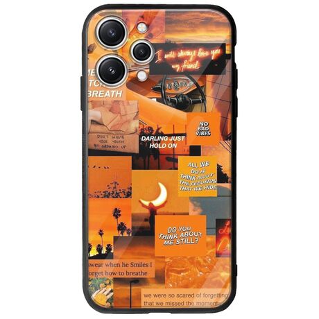 Aesthetic Orange Xiaomi Redmi 12 5G Groove TPU (Tempered Glass και TPU)