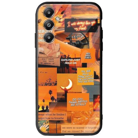 Aesthetic Orange Samsung Galaxy A16 4G / 5G Groove TPU (Tempered Glass και TPU)