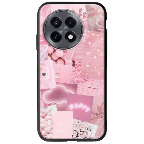 Aesthetic Pink OnePlus 13R 5G Groove TPU (Tempered Glass και TPU)