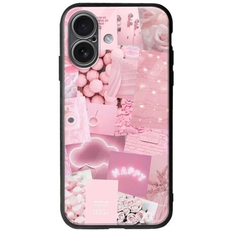 Aesthetic Pink iPhone 17 Groove TPU (Tempered Glass και TPU)