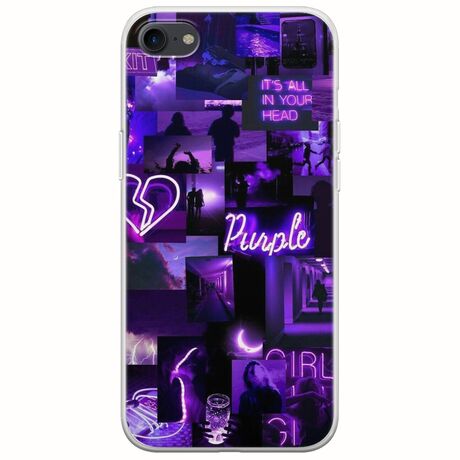 Aesthetic Purple iPhone 8 Flexible TPU (Διάφανη Σιλικόνη)