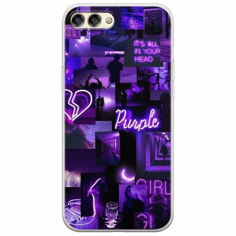 Aesthetic Purple Huawei Honor View 10 Flexible TPU (Διάφανη Σιλικόνη)