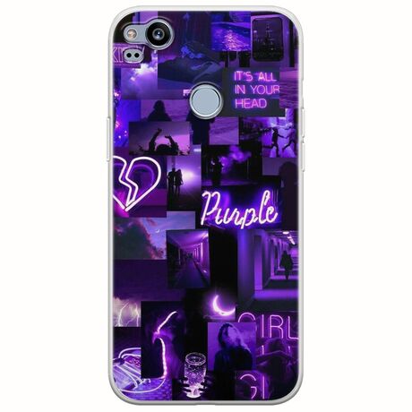 Aesthetic Purple Google Pixel 2 Flexible TPU (Διάφανη Σιλικόνη)