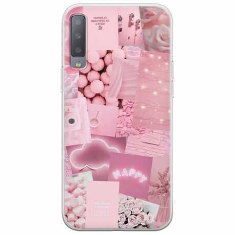 Aesthetic Pink Samsung Galaxy A7 2018 Flexible TPU (Διάφανη Σιλικόνη)