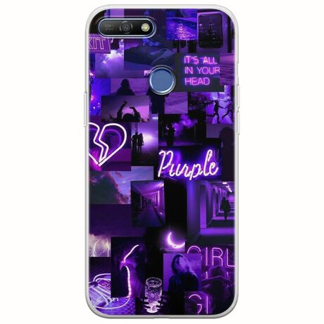 Aesthetic Purple Huawei Y6 Prime 2018 Flexible TPU (Διάφανη Σιλικόνη)