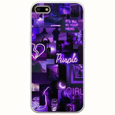 Aesthetic Purple Huawei Y5 2018 Flexible TPU (Διάφανη Σιλικόνη)