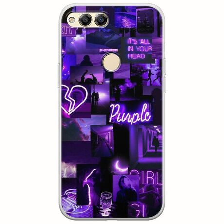Aesthetic Purple Huawei Honor 7X Flexible TPU (Διάφανη Σιλικόνη)