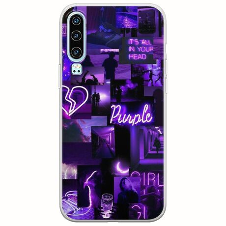Aesthetic Purple Huawei P30 Flexible TPU (Διάφανη Σιλικόνη)