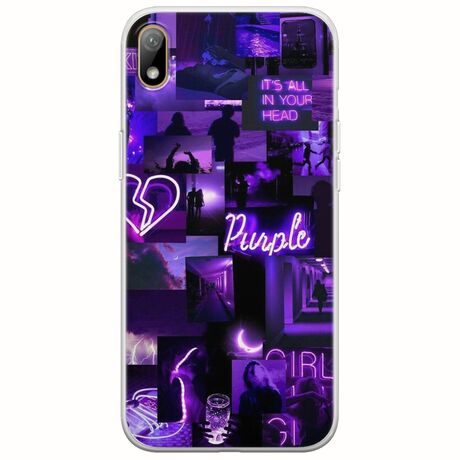 Aesthetic Purple Huawei Y5 2019 Flexible TPU (Διάφανη Σιλικόνη)