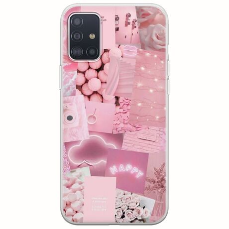 Aesthetic Pink Samsung Galaxy A71 Flexible TPU (Διάφανη Σιλικόνη)
