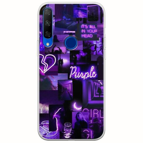 Aesthetic Purple Huawei Honor 9X Flexible TPU (Διάφανη Σιλικόνη)
