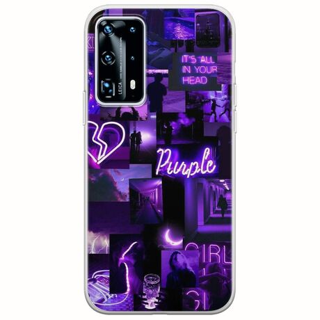 Aesthetic Purple Huawei P40 Flexible TPU (Διάφανη Σιλικόνη)