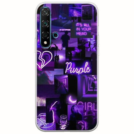 Aesthetic Purple Huawei Nova 5T Flexible TPU (Διάφανη Σιλικόνη)