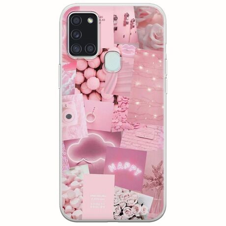 Aesthetic Pink Samsung Galaxy A21s Flexible TPU (Διάφανη Σιλικόνη)