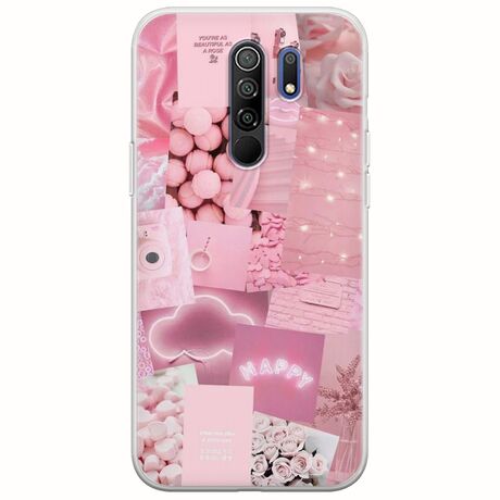 Aesthetic Pink Xiaomi Redmi 9 Flexible TPU (Διάφανη Σιλικόνη)