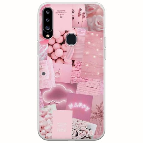 Aesthetic Pink Samsung Galaxy A20s Flexible TPU (Διάφανη Σιλικόνη)