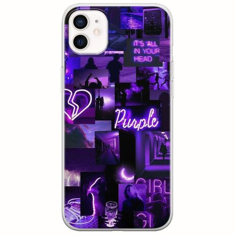Aesthetic Purple iPhone 12 mini Flexible TPU (Διάφανη Σιλικόνη)
