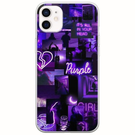 Aesthetic Purple iPhone 12 Flexible TPU (Διάφανη Σιλικόνη)