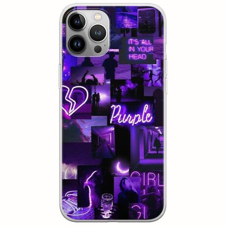 Aesthetic Purple iPhone 12 Pro Max Flexible TPU (Διάφανη Σιλικόνη)