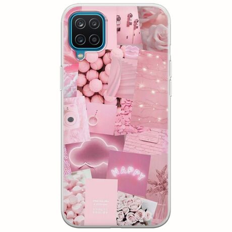 Aesthetic Pink Samsung Galaxy A12 Flexible TPU (Διάφανη Σιλικόνη)