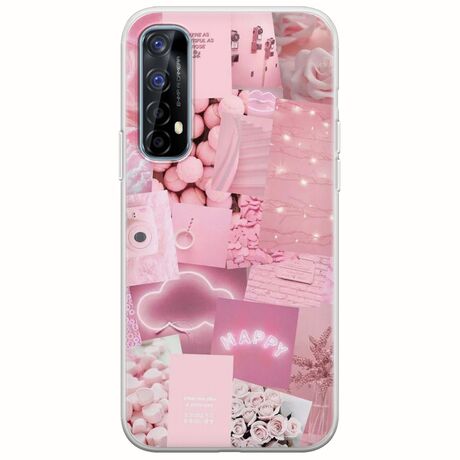 Aesthetic Pink Realme 7 Flexible TPU (Διάφανη Σιλικόνη)