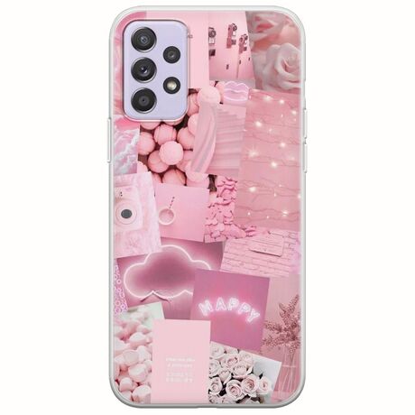 Aesthetic Pink Samsung Galaxy A72 5G Flexible TPU (Διάφανη Σιλικόνη)