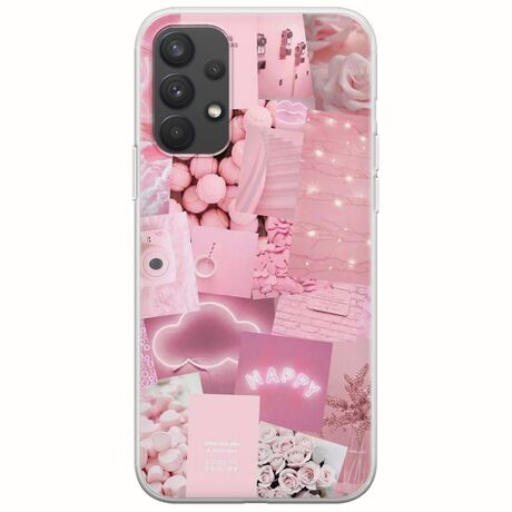 Aesthetic Pink Samsung Galaxy A32 4G Flexible TPU (Διάφανη Σιλικόνη)