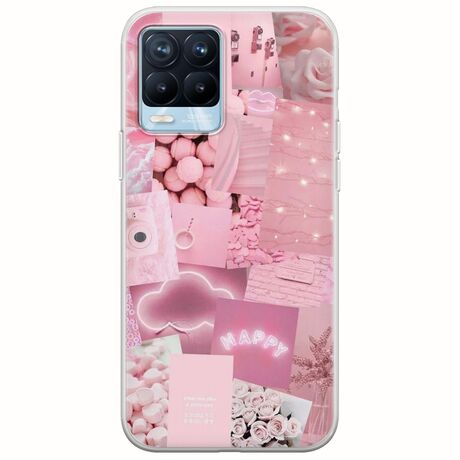 Aesthetic Pink Realme 8 / 8 Pro Flexible TPU (Διάφανη Σιλικόνη)