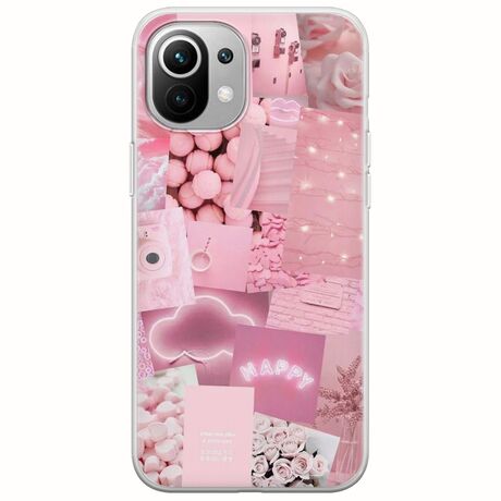 Aesthetic Pink Xiaomi Mi 11 Lite / 11 Lite NE / 5G Flexible TPU (Διάφανη Σιλικόνη)
