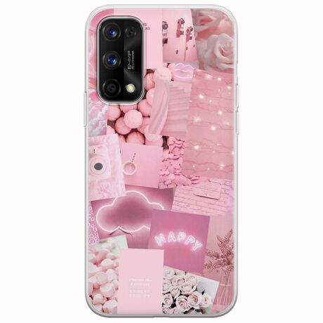 Aesthetic Pink Realme 7 5G Flexible TPU (Διάφανη Σιλικόνη)