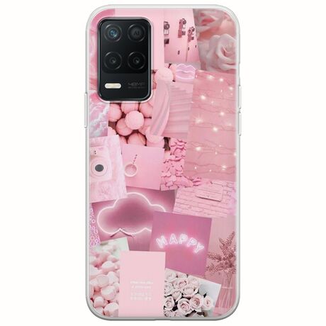 Aesthetic Pink Realme 8 5G Flexible TPU (Διάφανη Σιλικόνη)
