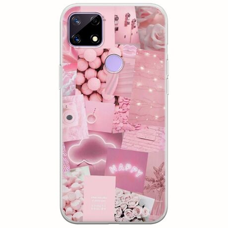 Aesthetic Pink Realme C21 Flexible TPU (Διάφανη Σιλικόνη)